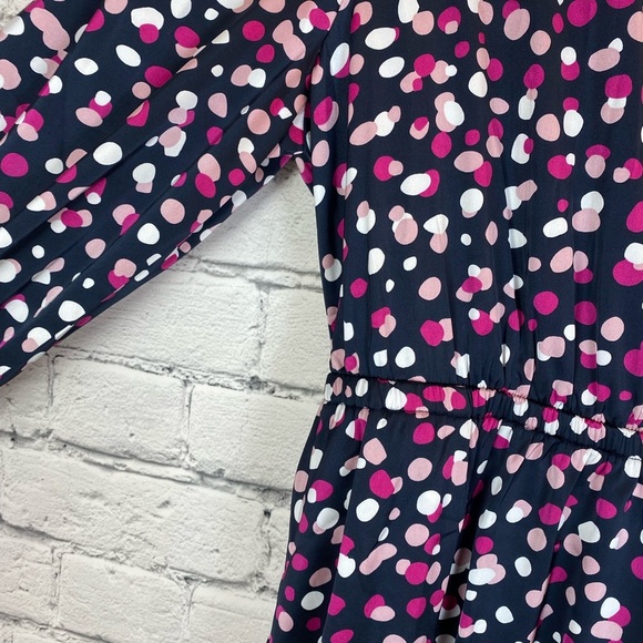 The Drop Pink Polka Dot Abstract Print Faux Wrap Long Sleeved Dress Size XL NWT - Picture 7 of 13